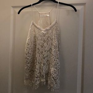 Cream lace tank top